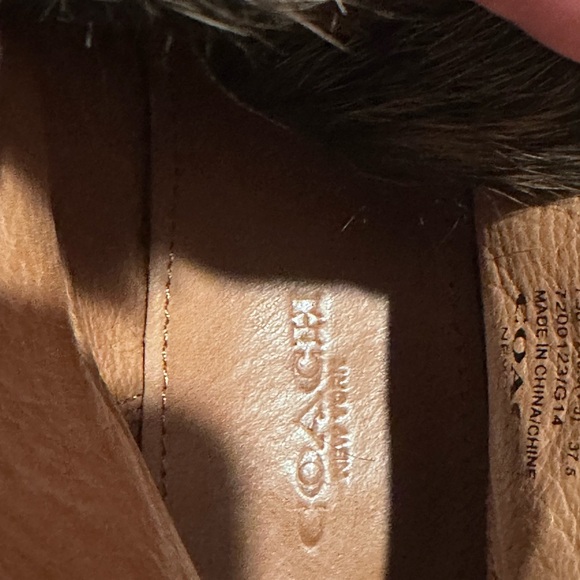 Coach Womens Sampson Genuine Rabbit Fur Platform Booties size size 7/5B - Picture 7 of 9